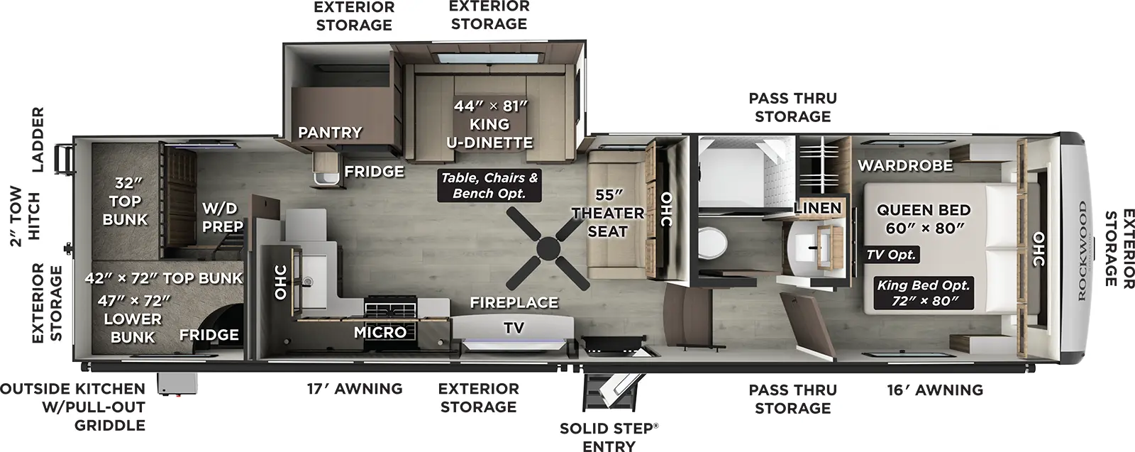 Rockwood Signature Fifth Wheels R374DBH Floorplan